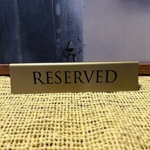 Reserved Gold Table Sign